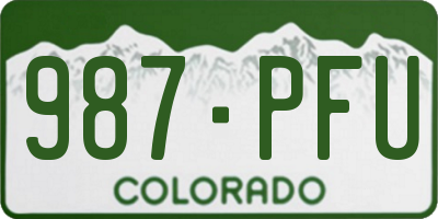 CO license plate 987PFU