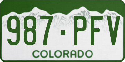 CO license plate 987PFV