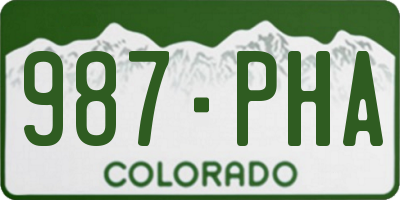 CO license plate 987PHA