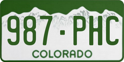 CO license plate 987PHC