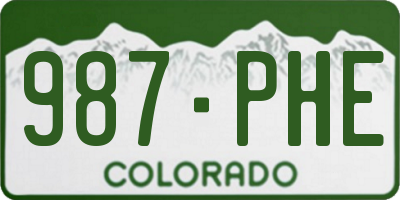 CO license plate 987PHE