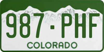 CO license plate 987PHF