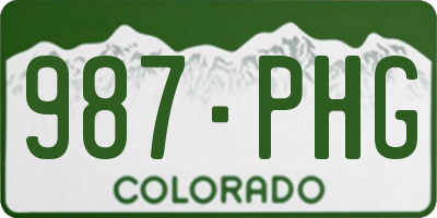 CO license plate 987PHG