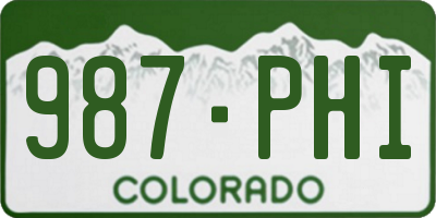 CO license plate 987PHI