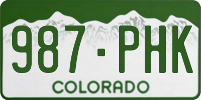 CO license plate 987PHK