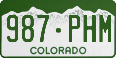 CO license plate 987PHM