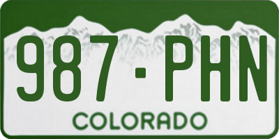 CO license plate 987PHN