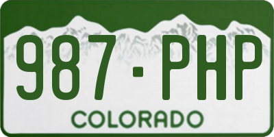 CO license plate 987PHP
