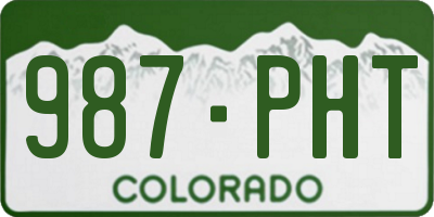 CO license plate 987PHT