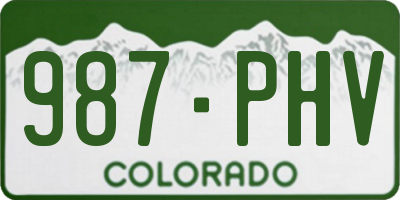CO license plate 987PHV