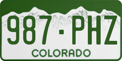 CO license plate 987PHZ