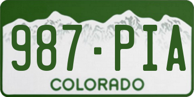 CO license plate 987PIA