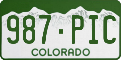 CO license plate 987PIC