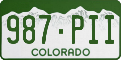 CO license plate 987PII