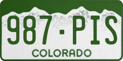 CO license plate 987PIS