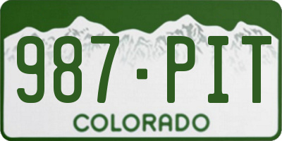 CO license plate 987PIT