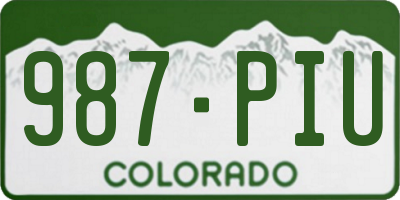 CO license plate 987PIU