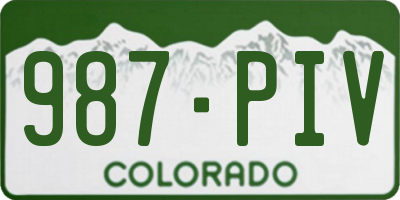 CO license plate 987PIV