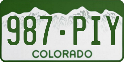 CO license plate 987PIY