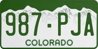 CO license plate 987PJA