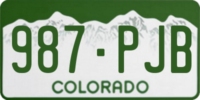 CO license plate 987PJB