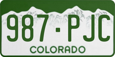 CO license plate 987PJC