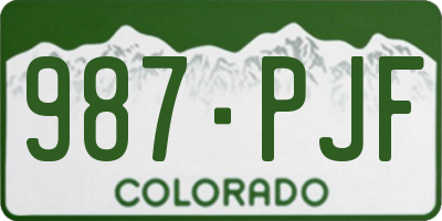CO license plate 987PJF