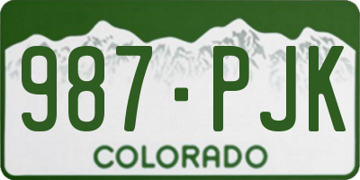 CO license plate 987PJK