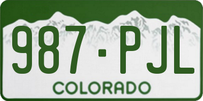 CO license plate 987PJL