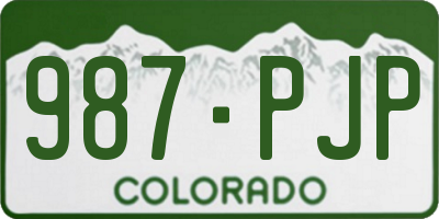 CO license plate 987PJP