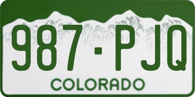 CO license plate 987PJQ