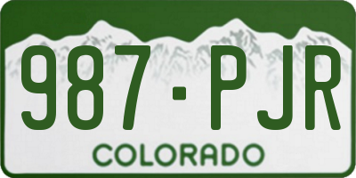 CO license plate 987PJR
