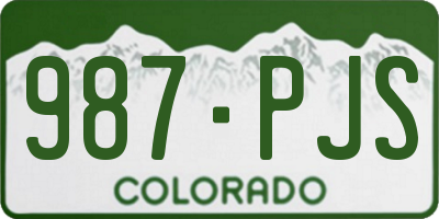 CO license plate 987PJS