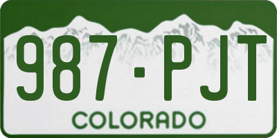 CO license plate 987PJT