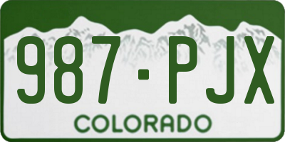 CO license plate 987PJX