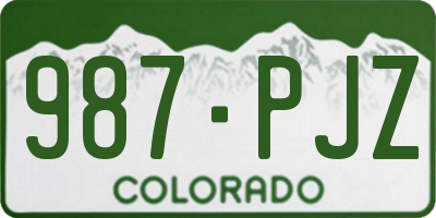 CO license plate 987PJZ