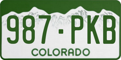 CO license plate 987PKB