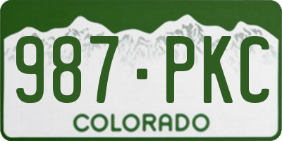 CO license plate 987PKC
