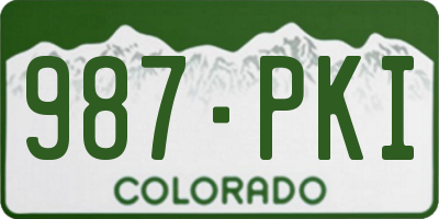 CO license plate 987PKI