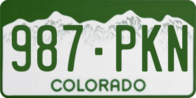 CO license plate 987PKN
