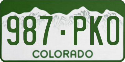 CO license plate 987PKO