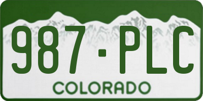 CO license plate 987PLC