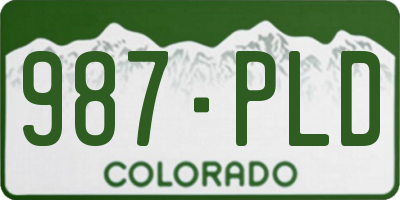CO license plate 987PLD