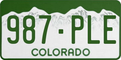 CO license plate 987PLE