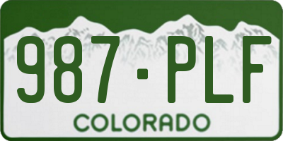 CO license plate 987PLF