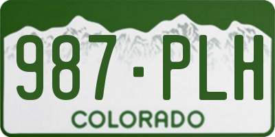 CO license plate 987PLH