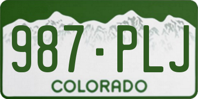 CO license plate 987PLJ