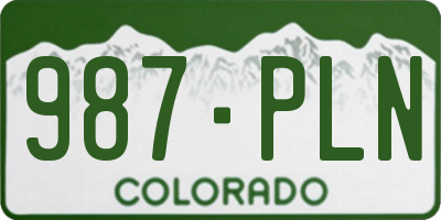 CO license plate 987PLN