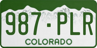 CO license plate 987PLR