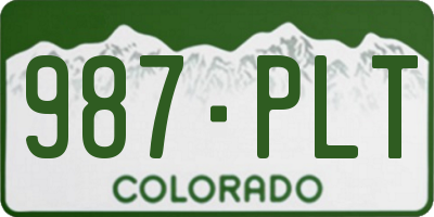 CO license plate 987PLT